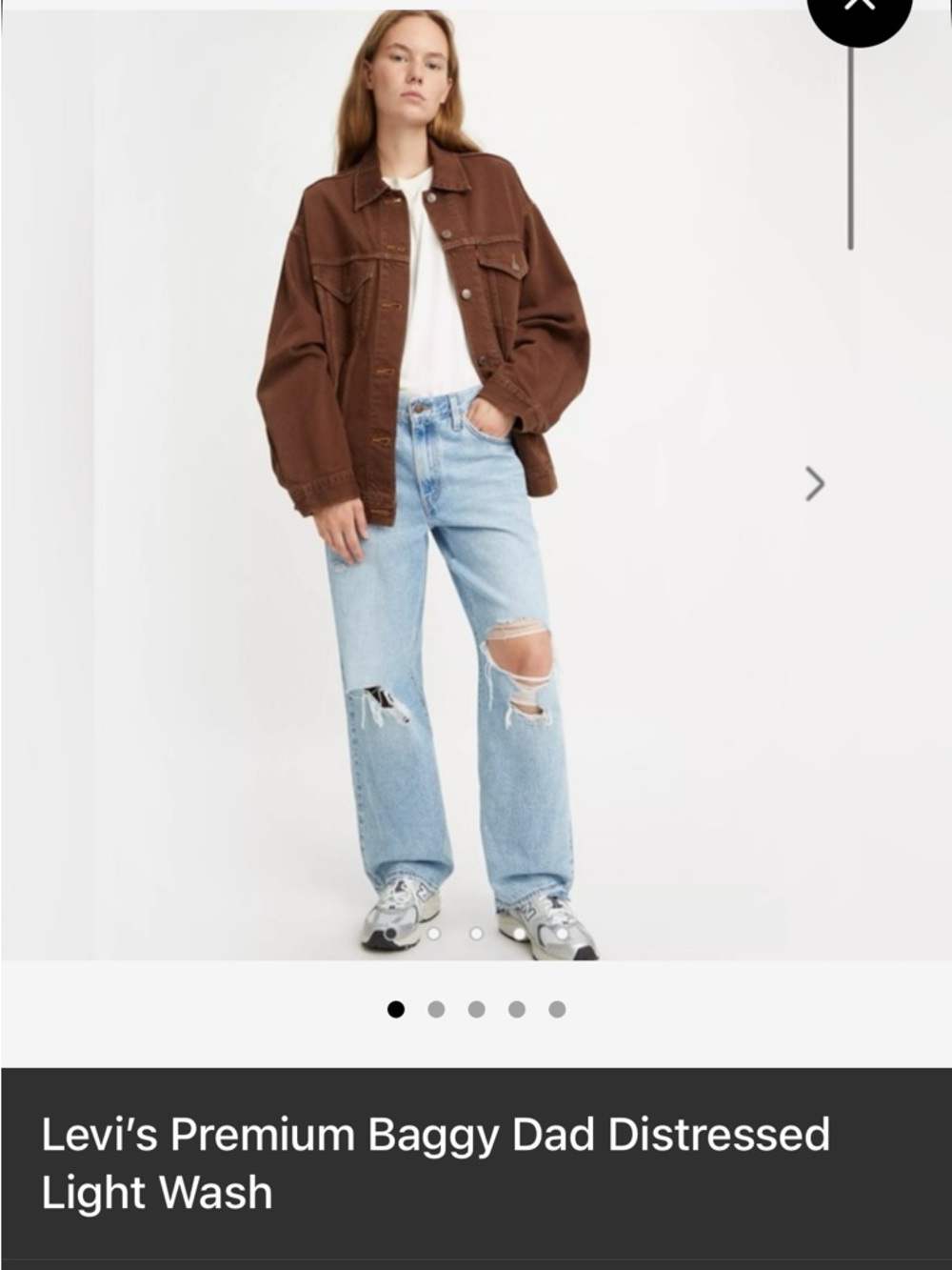 Levi's Premium Baggy Dad Distressed
Light Wash